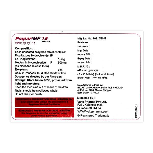 PIOPAR MF 15 Tablet 10's