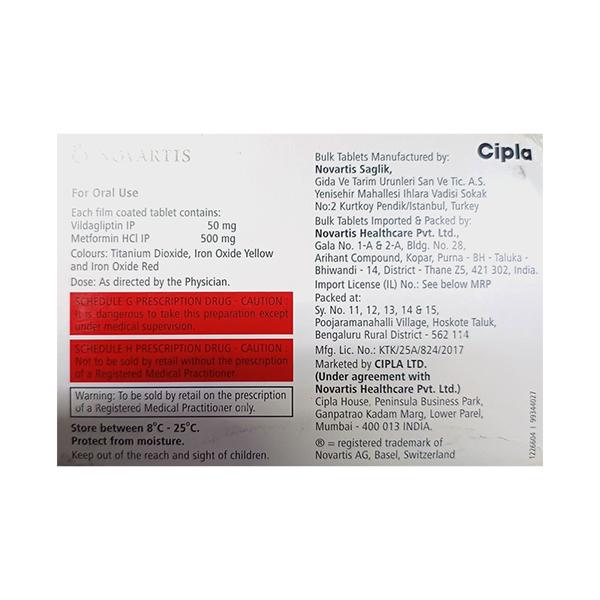 Galvus Met 50/500mg Tablet 15'S