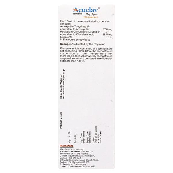 Acuclav Dry Syrup 30ml