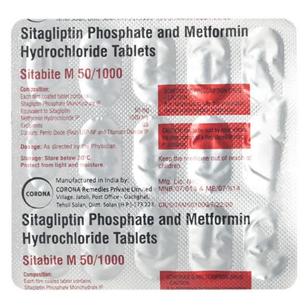 SITABITE M 50/1000 Tablet 15's