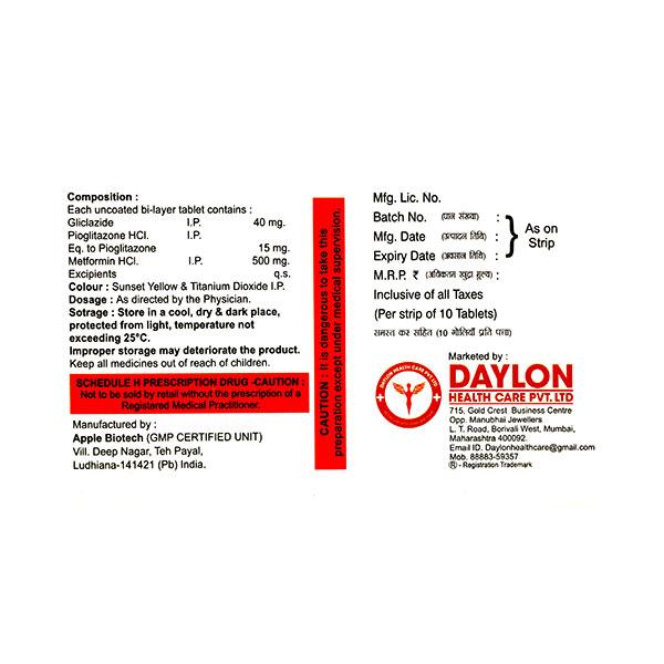 DAYCLAZIDE MP 40mg Tablet 10's