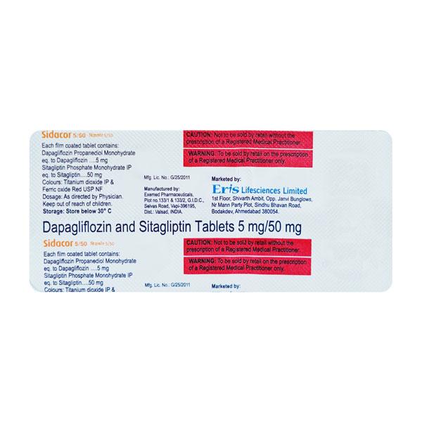 SIDACOR 5/50 Tablet 10's