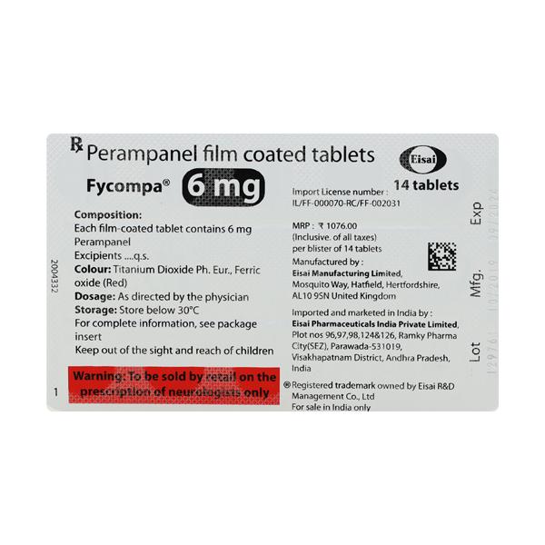 Fycompa 6mg Tablet 14's