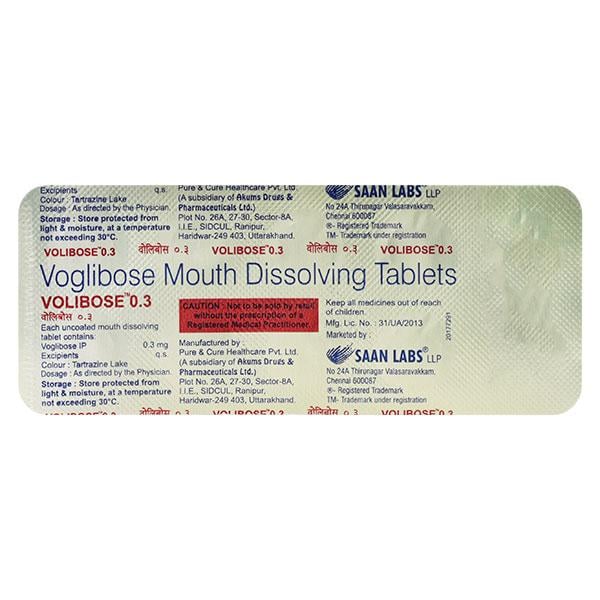 VOLIBOSE 0.3mg Tablet 10's
