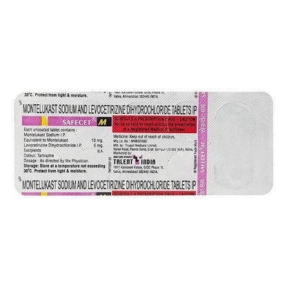 Safecet M 10/5mg Tablet 10'S - Global Surgicals