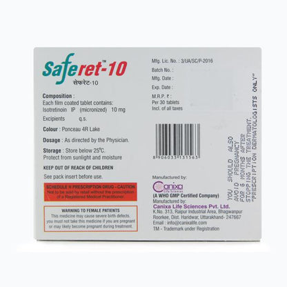 Saferet 10mg Tablet 30'S - Global Surgicals