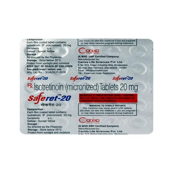 Saferet 20mg Tablet 30'S - Global Surgicals