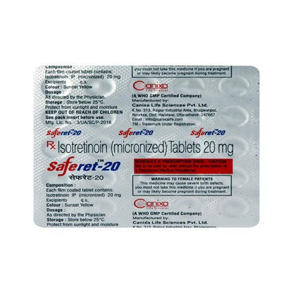 Saferet 20mg Tablet 30'S - Global Surgicals