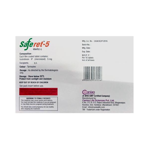 SAFERET 5 Tablet 10's - Global Surgicals
