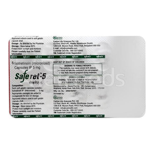 Saferet 5mg Capsule 10'S - Global Surgicals