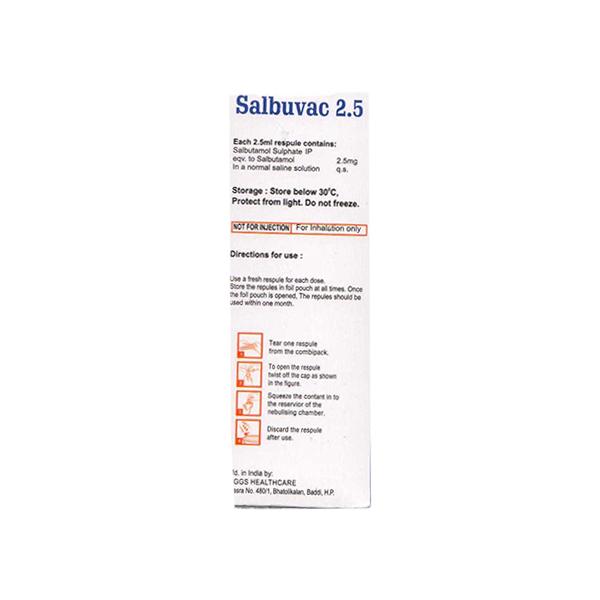 SALBUVAC 2.5 Respules 5X2.5ml - Global Surgicals