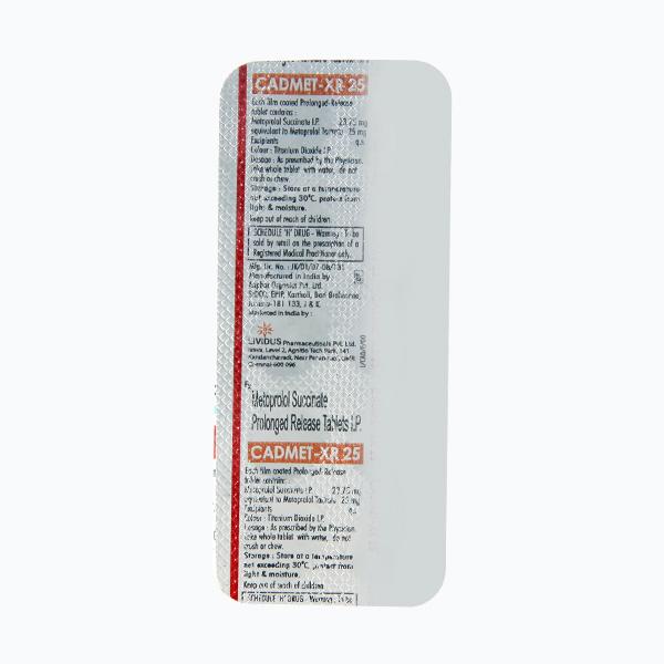 Cadmet XR 25mg Tablet 10'S