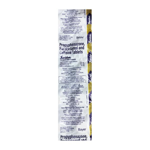 Saridon Headache Relief Tablet 10's - Global Surgicals