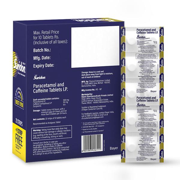 SARIDON NEW Tablet 10's - Global Surgicals