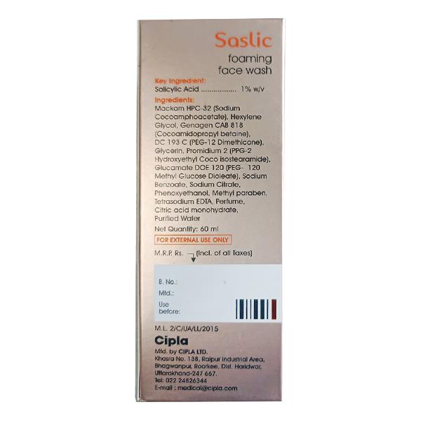 Saslic Face Wash Foam 60ml - Global Surgicals