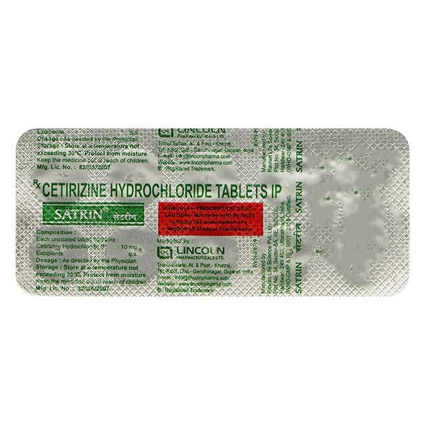 Satrin 10mg Tablet 10'S - Global Surgicals