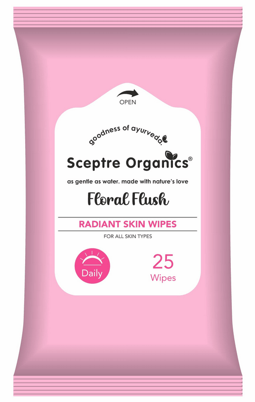 Sceptre Organics Floral Flush Radiant Skin Wipes - Global Surgicals