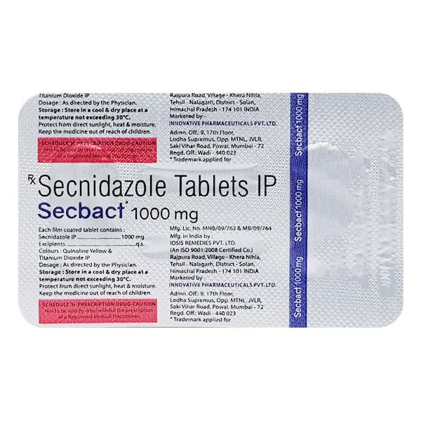 SECBACT 1000mg Tablet 2's - Global Surgicals