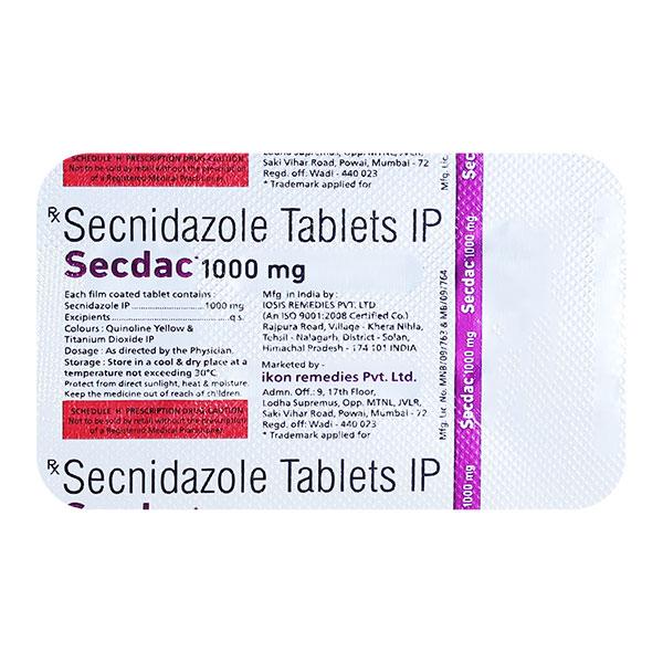 SECDAC 1000mg Tablet 2's - Global Surgicals