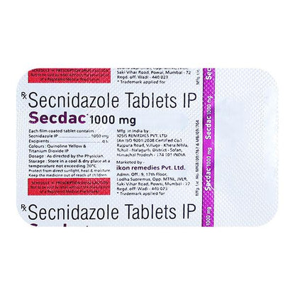 SECDAC 1000mg Tablet 2's - Global Surgicals