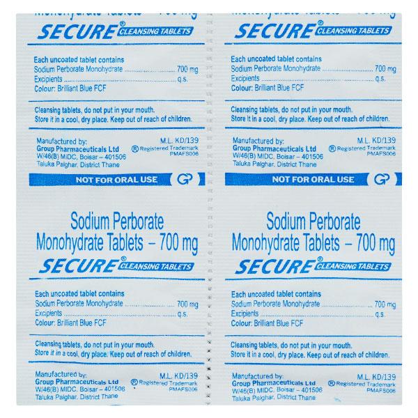 SECURE Cleansing Tablet 4's - Global Surgicals