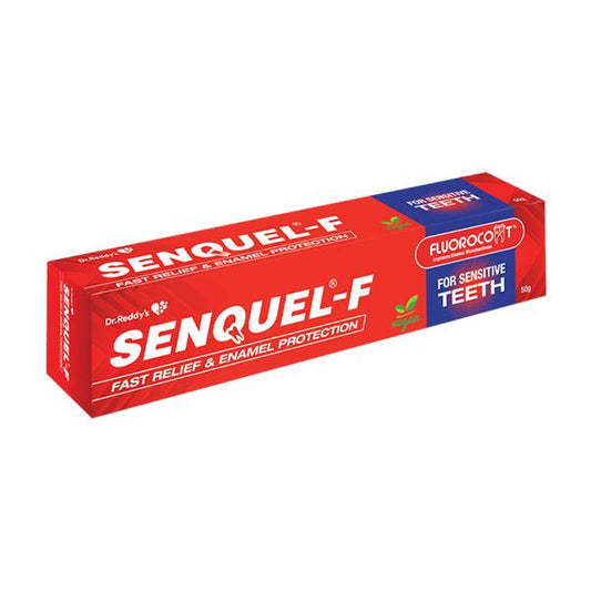 SENQUEL F FAST RELIEF & ENAMEL PROTECTION SUGAR FREE Tooth Paste 50g - Global Surgicals