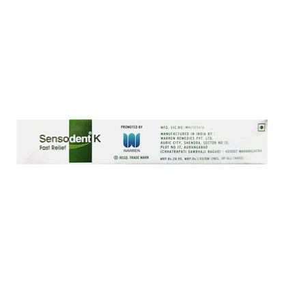 SENSODENT K FAST RELIEF Tooth Paste 15g - Global Surgicals