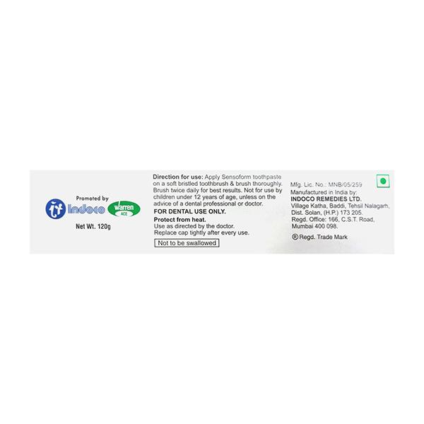 SENSOFORM NO ADDED SUGAR Dental Cream 120g - Global Surgicals