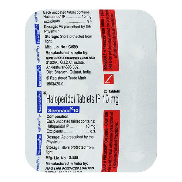 SERENACE 10 Tablet 20's - Global Surgicals