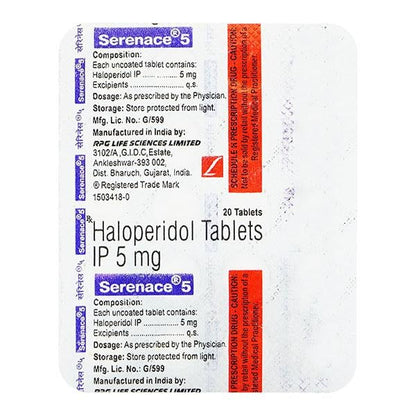 SERENACE 5 Tablet 20's - Global Surgicals