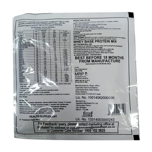 Renuris Gluten Free Orange Flavour Sachet 16gm