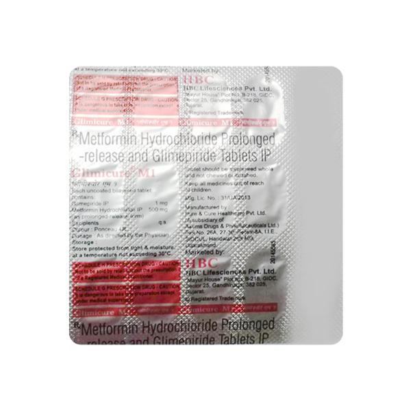 GLIMICURE M 1mg Tablet 15's