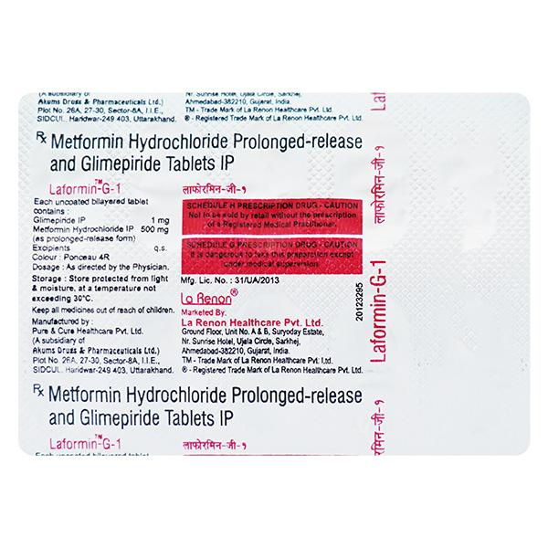 Laformin G 1/500mg Tablet 10'S
