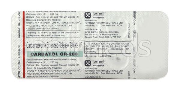 Carbatol CR 200mg Tablet 10'S