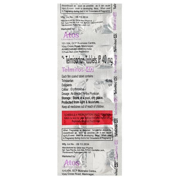 TELMITOS 40 Tablet 10's