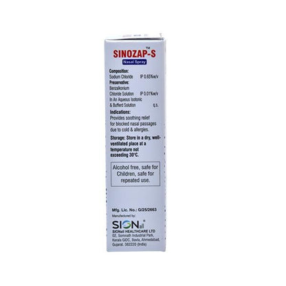 SINOZAP S Nasal Spray 10ml - Global Surgicals