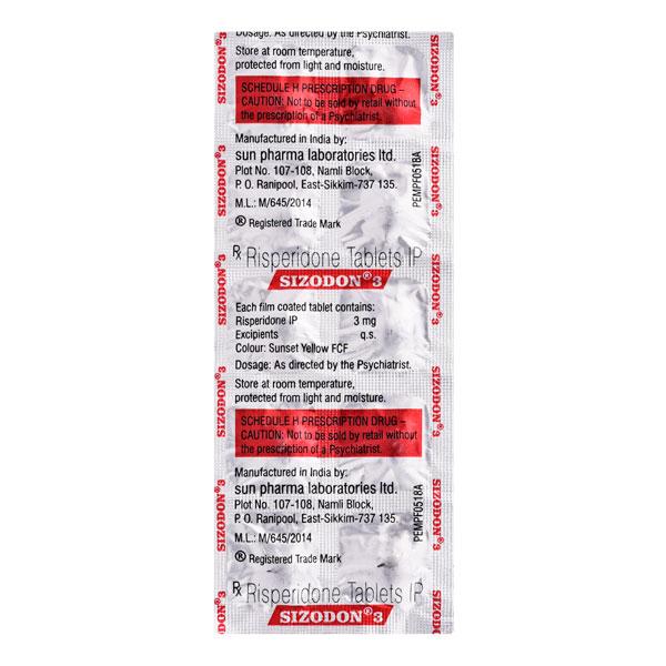 Sizodon 3mg Tablet 10'S - Global Surgicals