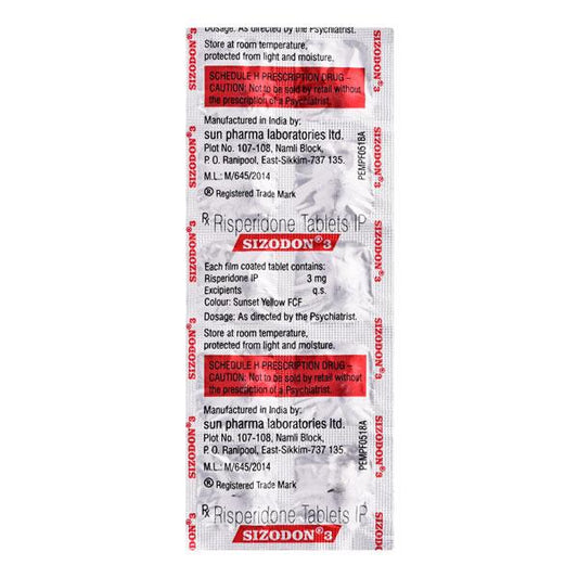 Sizodon 3mg Tablet 10'S - Global Surgicals