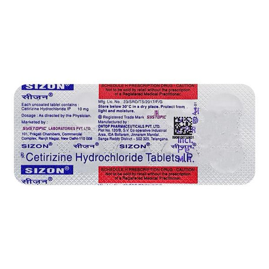 Sizon 10mg Tablet 10'S - Global Surgicals