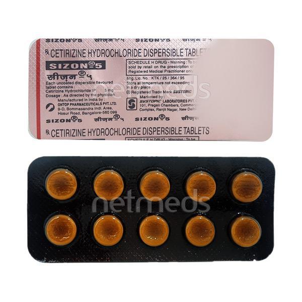 Sizon 5mg Tablet 10'S - Global Surgicals