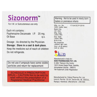 SIZONORM Injection 1's - Global Surgicals