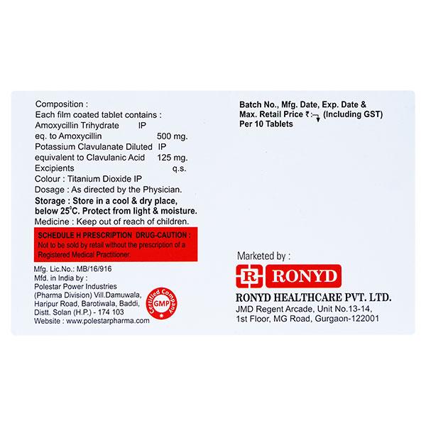 RONCLAV 625 Tablet 10's