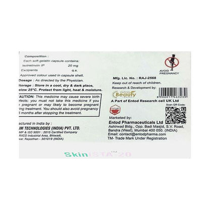 SKINISTA 20 Capsule 10's - Global Surgicals