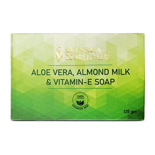 SKINSKA NATURALS ALOE VERA ALMOND MILK & VITAMIN E Soap 125gm - Global Surgicals