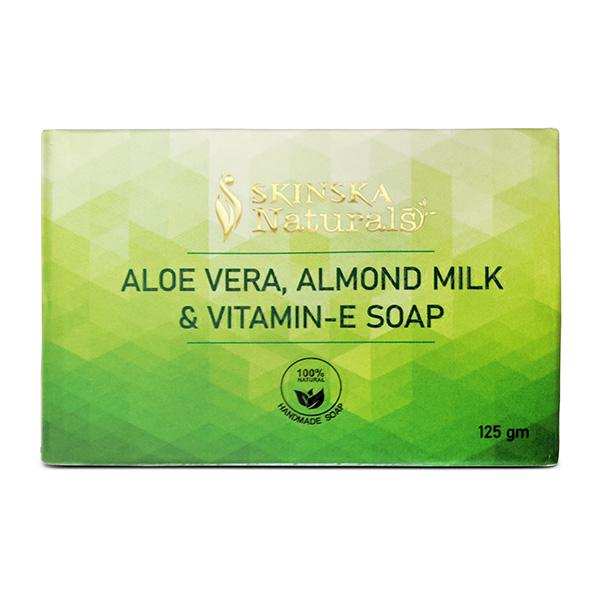 SKINSKA NATURALS ALOE VERA ALMOND MILK & VITAMIN E Soap 125gm - Global Surgicals