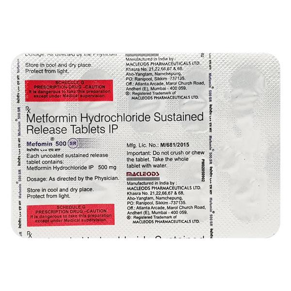 Mefomin SR 500mg Tablet 10'S