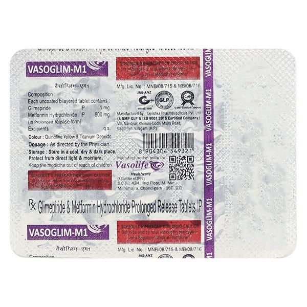 VASOGLIM M 1 Tablet 10's