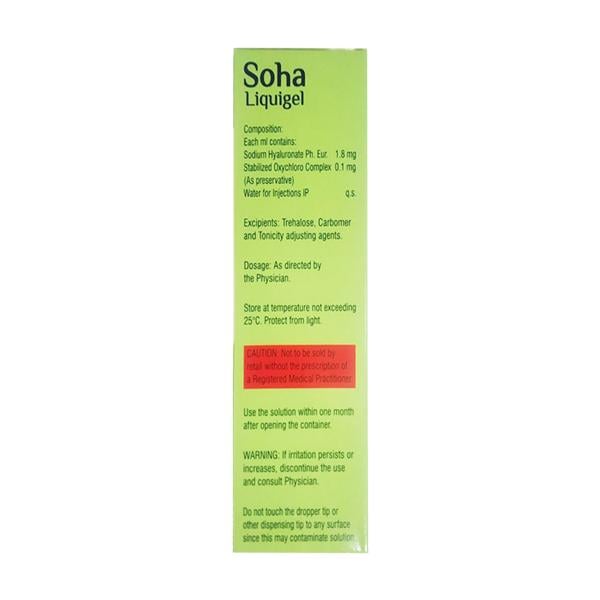 SOHA LIQUIGEL Eye Drops 10ml - Global Surgicals