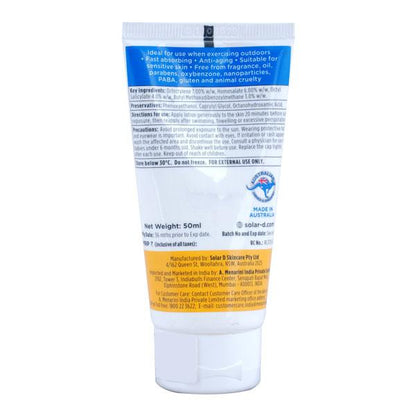 SOLAR D EVERYDAY ACTIVE SPF 50 PA ++++ Sunscreen 50ml - Global Surgicals