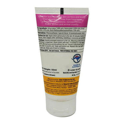 SOLAR D UV ACTIVATED KIDS SPF 50 PA ++++ Sunscreen 50ml - Global Surgicals